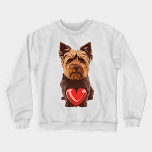 Valentine Yorkshire Terrier Shaped Chocolate Crewneck Sweatshirt